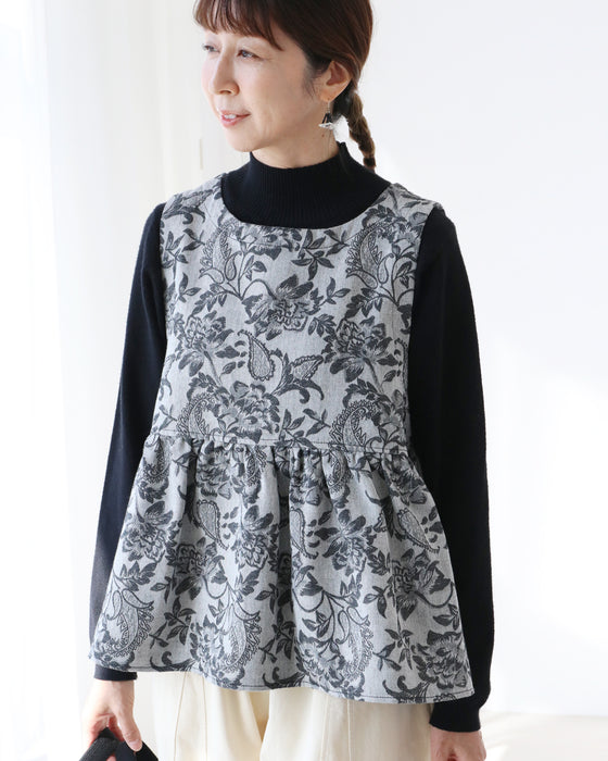 花織りデニムベスト