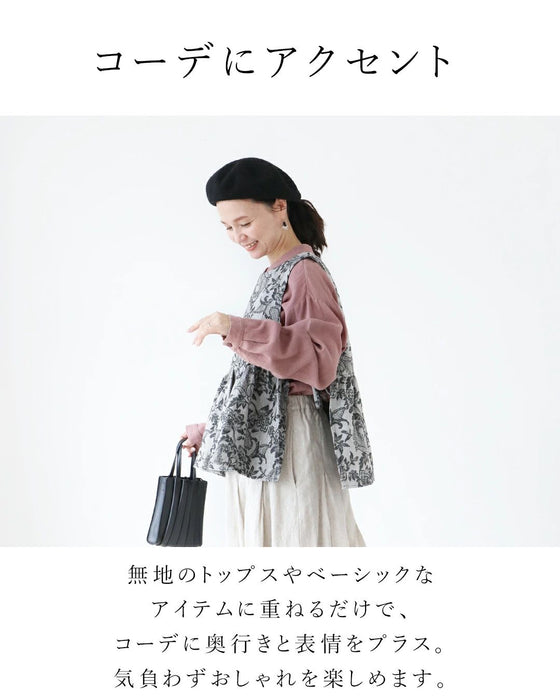 【特別再販6月14日20時販売】花織りデニムベスト