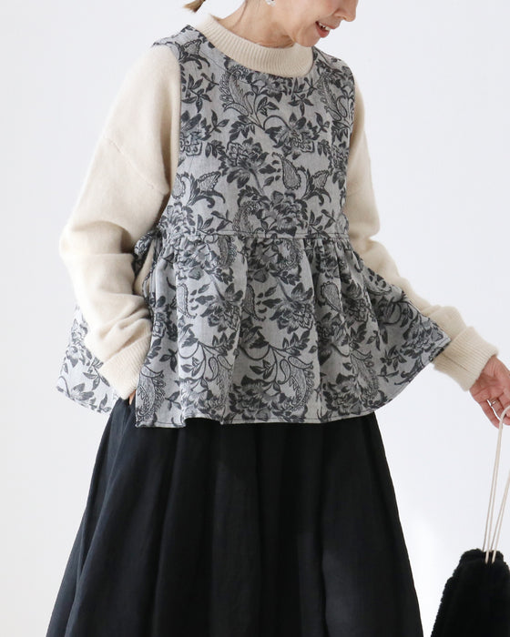 花織りデニムベスト