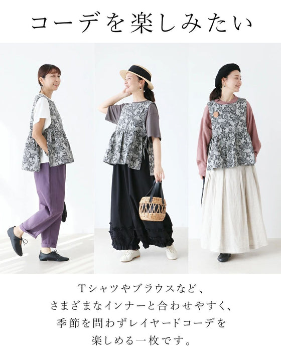 【特別再販6月14日20時販売】花織りデニムベスト