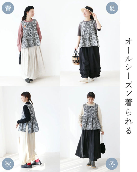 【特別再販6月14日20時販売】花織りデニムベスト