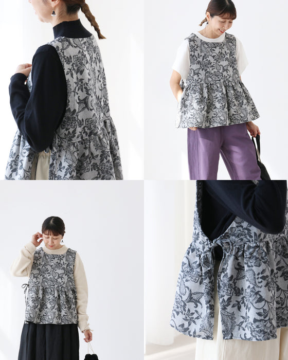 花織りデニムベスト