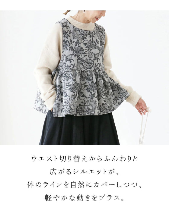 【特別再販6月14日20時販売】花織りデニムベスト