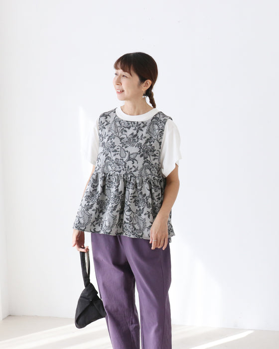 花織りデニムベスト