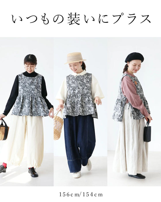 【特別再販6月14日20時販売】花織りデニムベスト