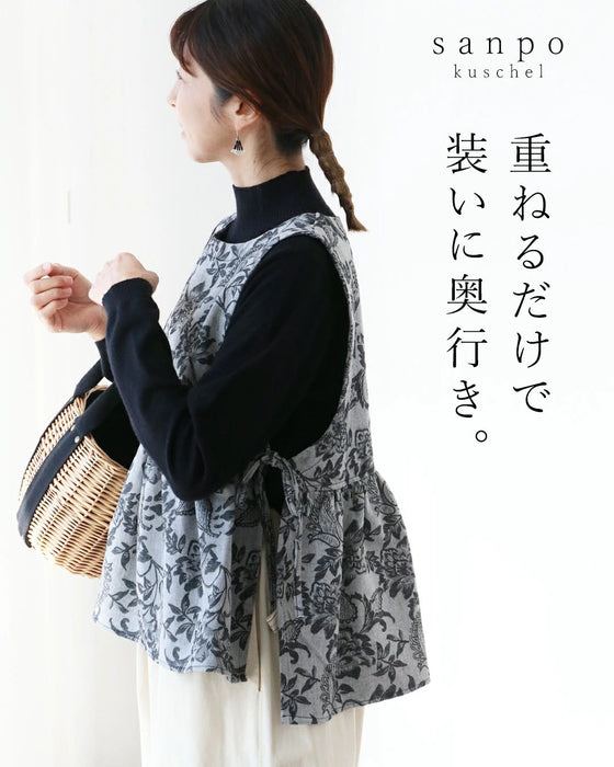 【特別再販6月14日20時販売】花織りデニムベスト
