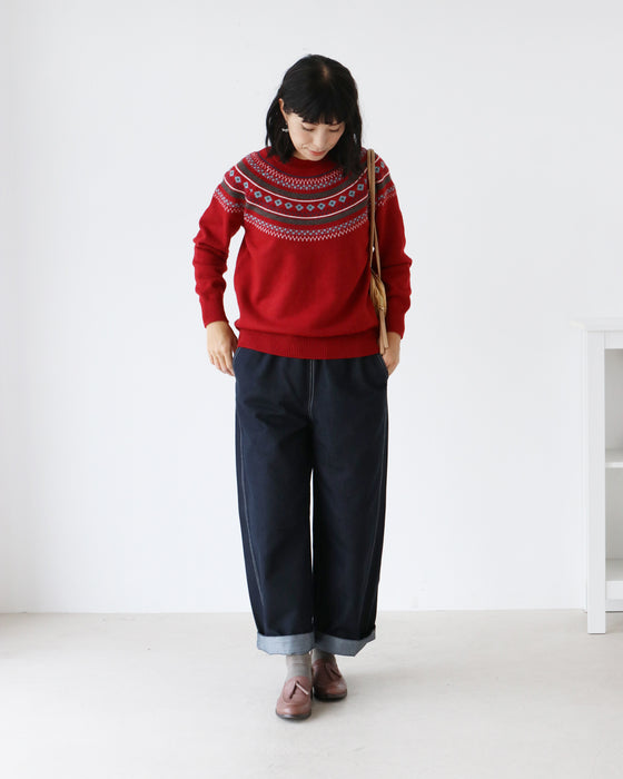 配色デニムパンツ