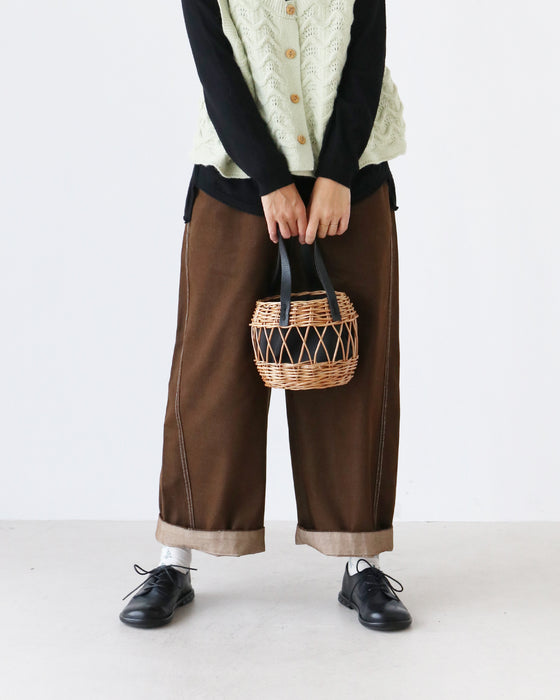 配色デニムパンツ