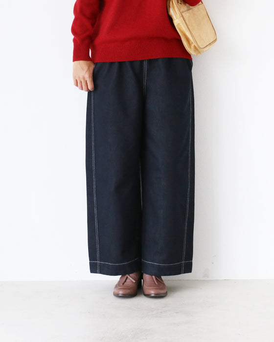 配色デニムパンツ