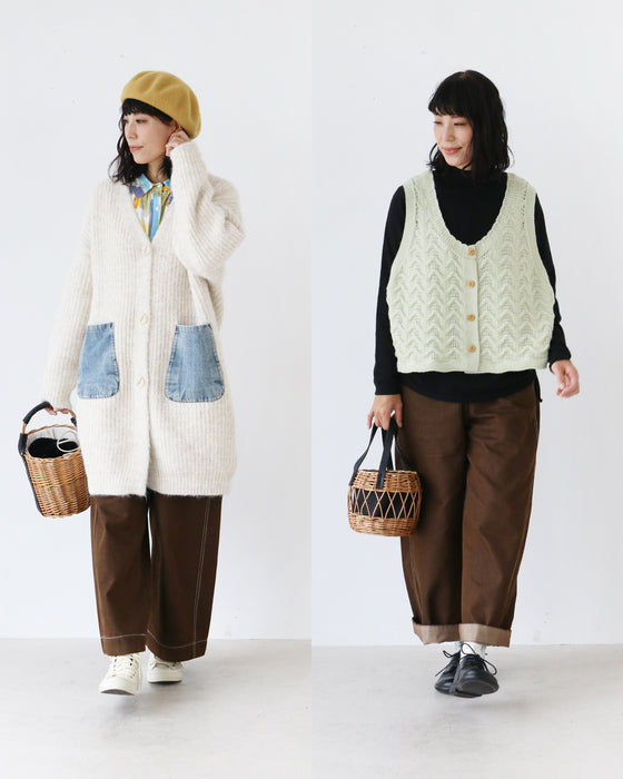 配色デニムパンツ