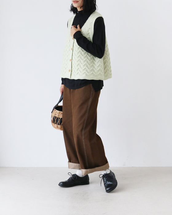 配色デニムパンツ