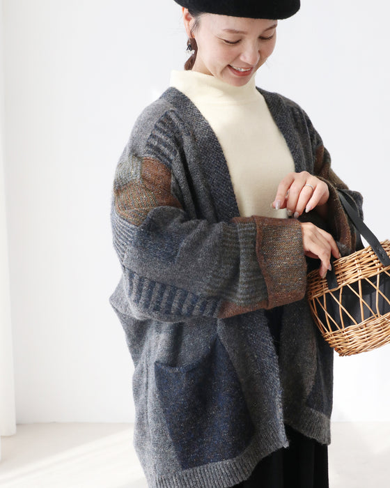 お洒落柄のゆったりカーデ