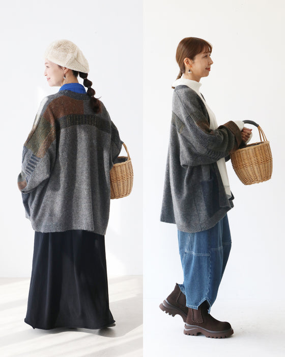 お洒落柄のゆったりカーデ