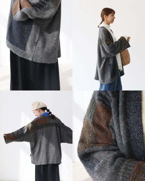 お洒落柄のゆったりカーデ