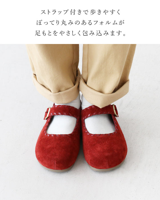 歩くたび、心が弾むスウェードステッチレザー靴