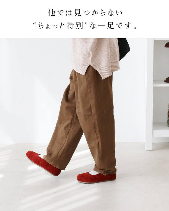 歩くたび、心が弾むスウェードステッチレザー靴