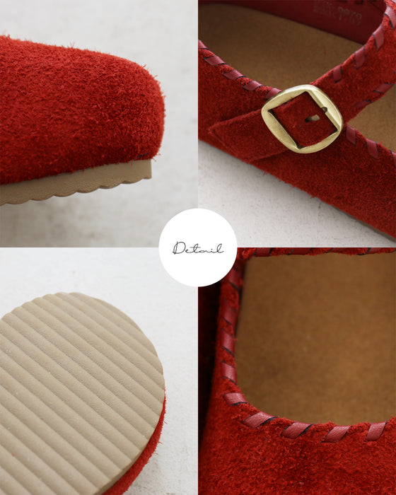 歩くたび、心が弾むスウェードステッチレザー靴