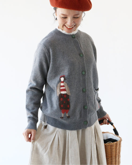 女の子デザインカーディガン