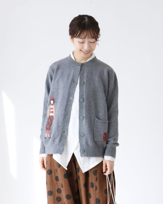 女の子デザインカーディガン