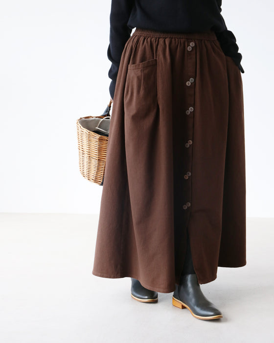 ほっこりダブルボタンスカート