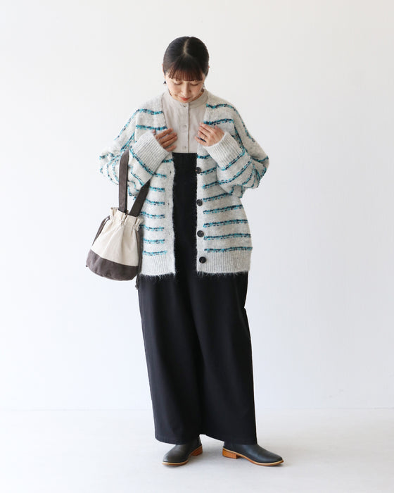 立体ボーダーカーディガン