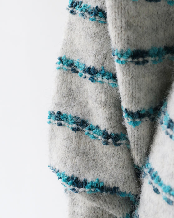 立体ボーダーカーディガン