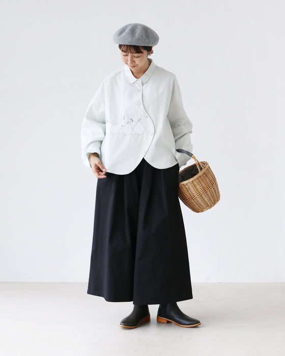 洋ナシ刺繍シャツ