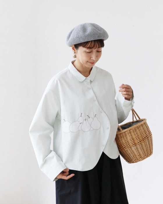 洋ナシ刺繍シャツ