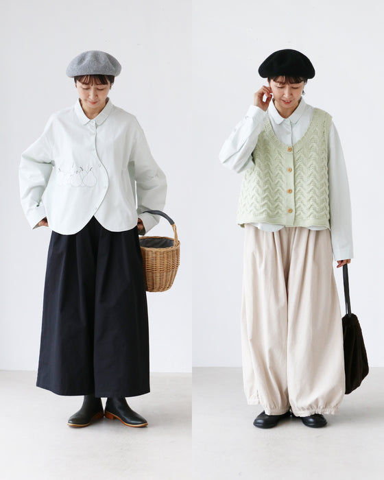 洋ナシ刺繍シャツ