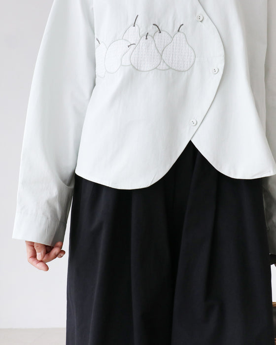 洋ナシ刺繍シャツ