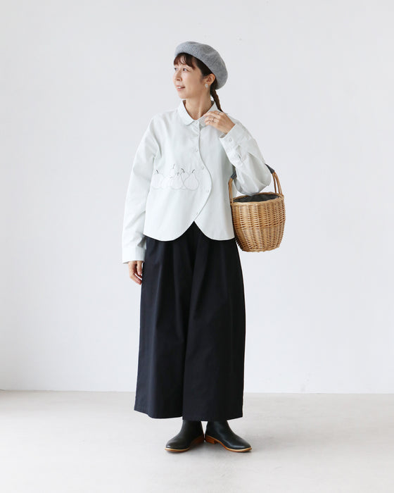 洋ナシ刺繍シャツ