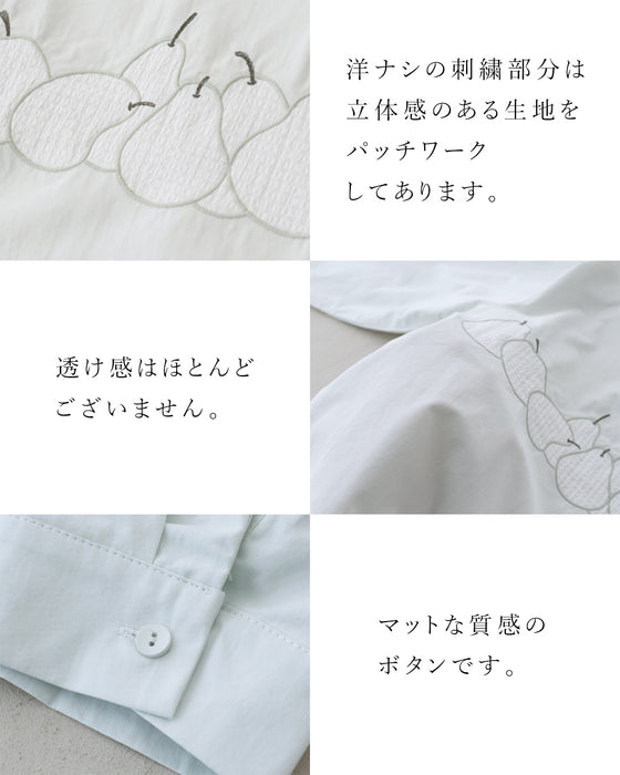 洋ナシ刺繍シャツ