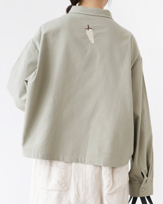 たべもの刺繍シャツトップス