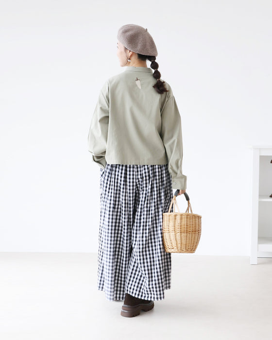 たべもの刺繍シャツトップス