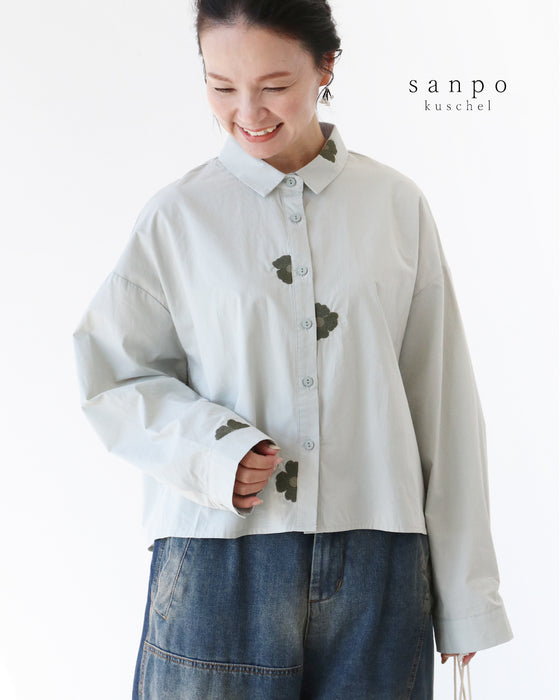 花刺繍シャツ
