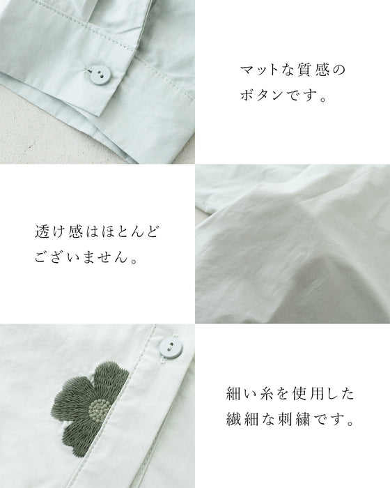 花刺繍シャツ