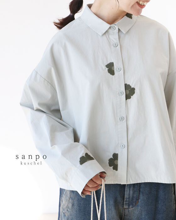 花刺繍シャツ