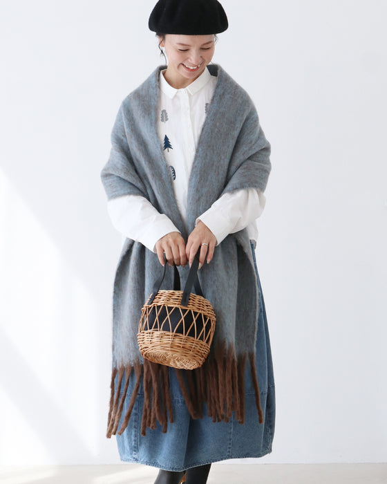 ツリー刺繍シャツ