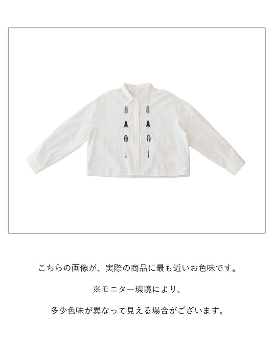 ツリー刺繍シャツ