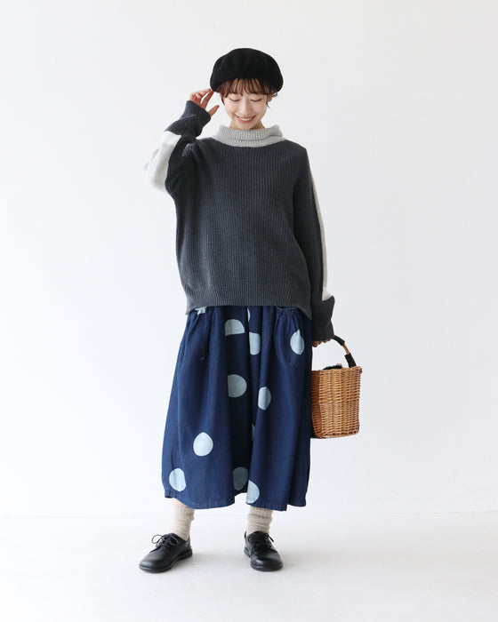 ドットデニムパンツ