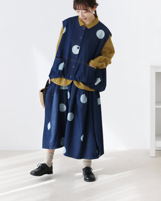 ドットデニムパンツ