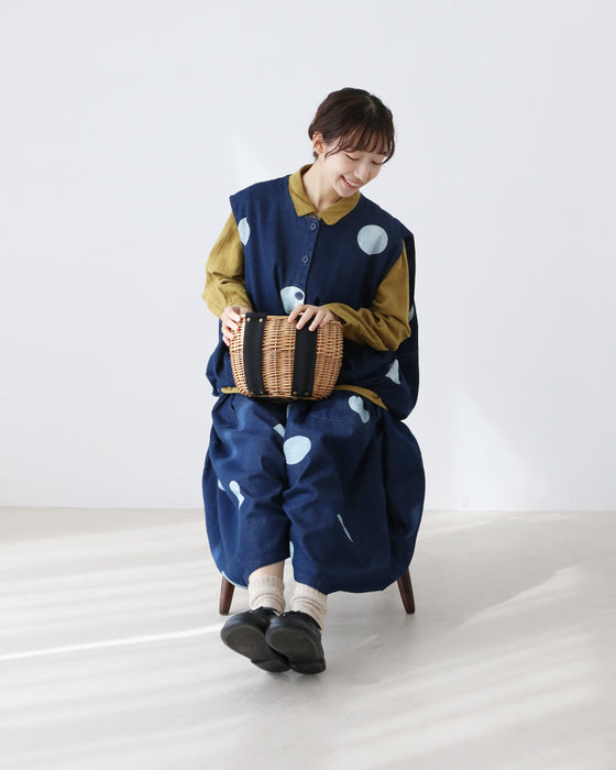 ドットデニムパンツ