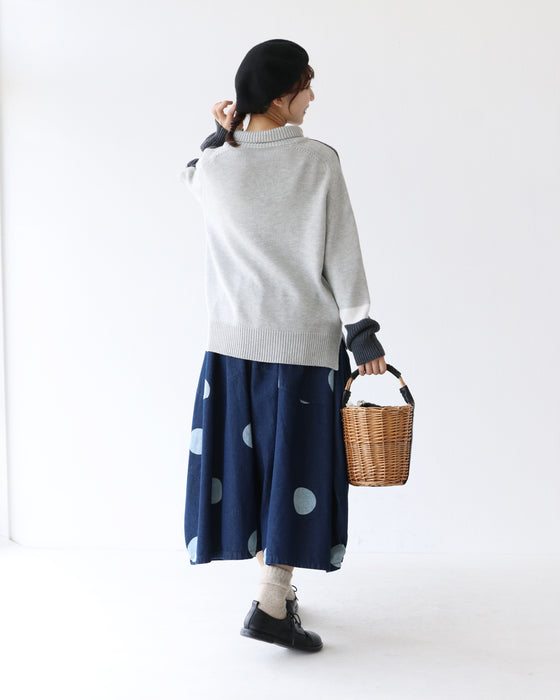 ドットデニムパンツ