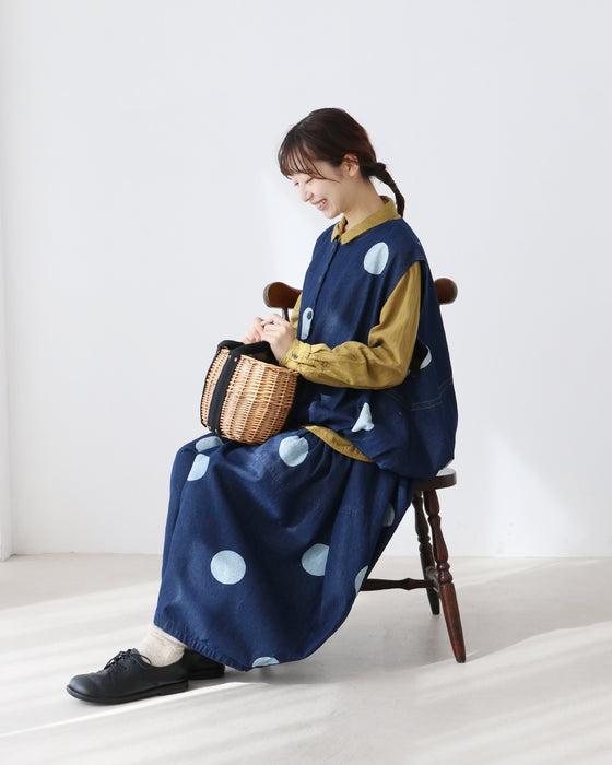 ドットデニムベスト