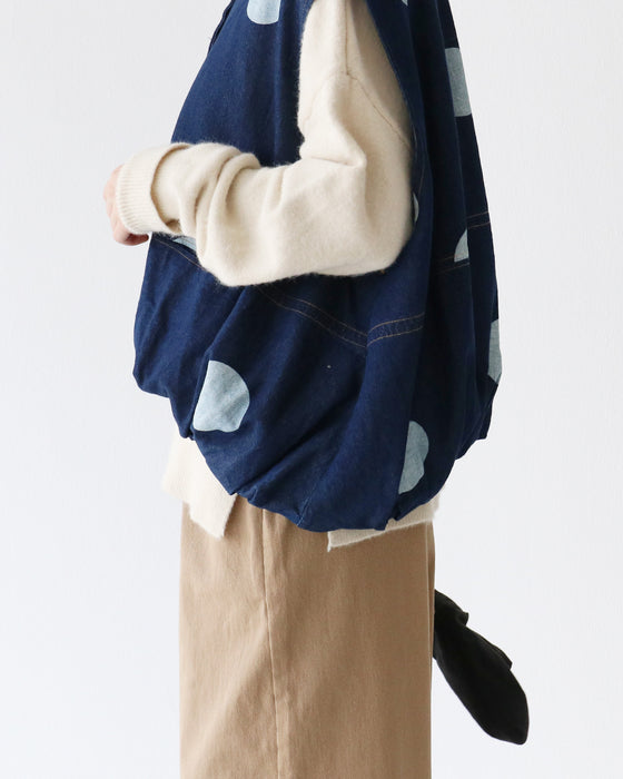 ドットデニムベスト