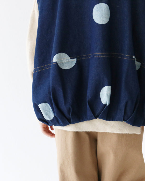 ドットデニムベスト