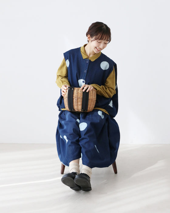 ドットデニムベスト