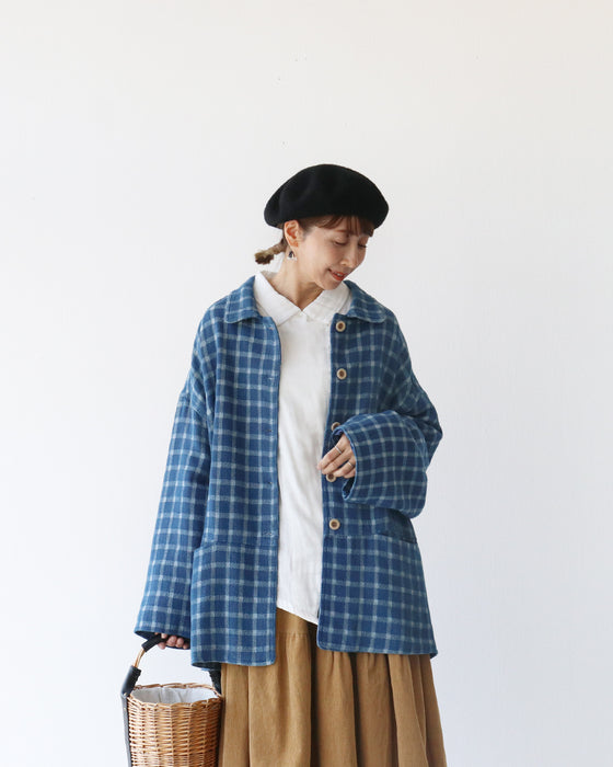 〈S〜4L対応〉チェックアウター