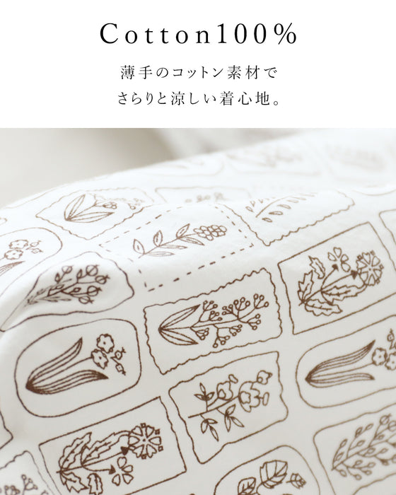 愛らしい花標本シャツ