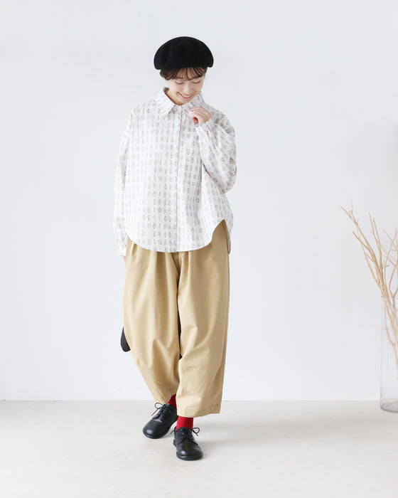 愛らしい花標本シャツ